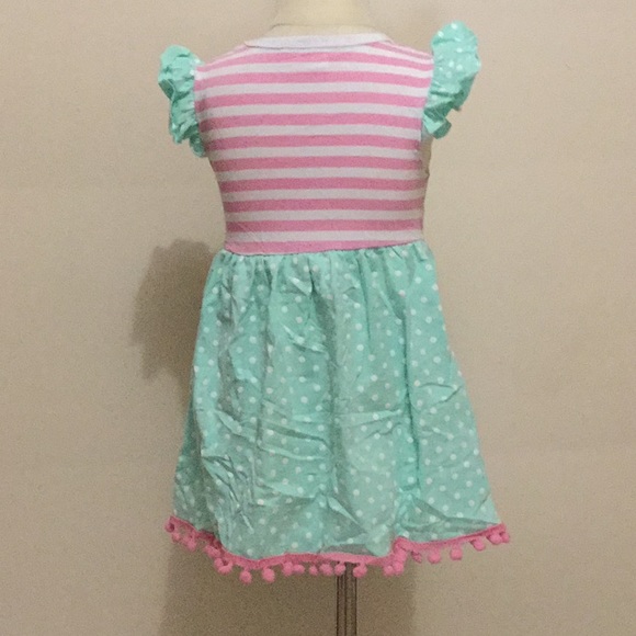 HOST PICK Little Girls Mint Polka Dot Dress - Picture 3 of 5